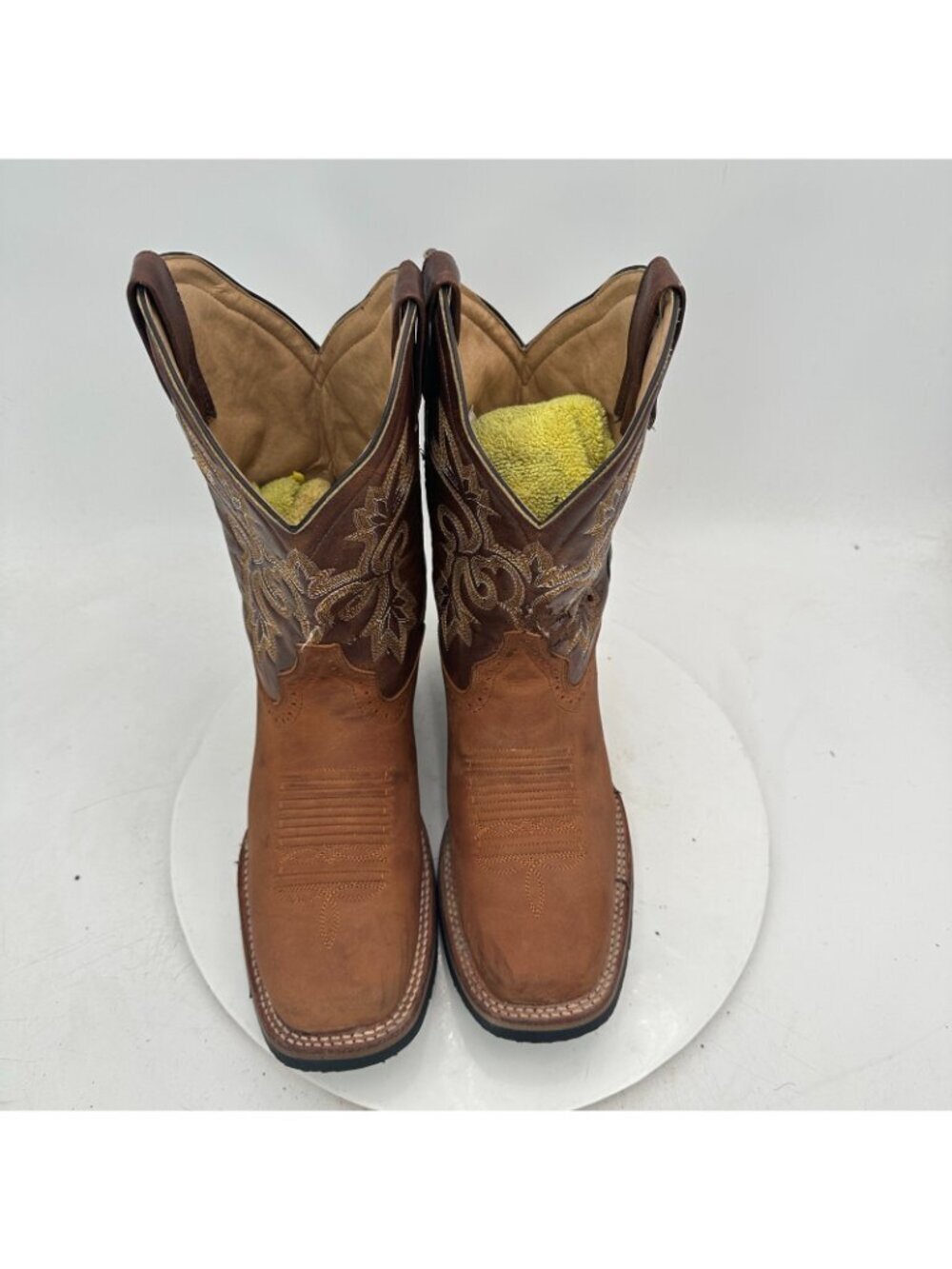 Majoma Men Size 8 Marked MEX 24 USA 25 Brown Western Cowboy Boots - Picture 3 of 16